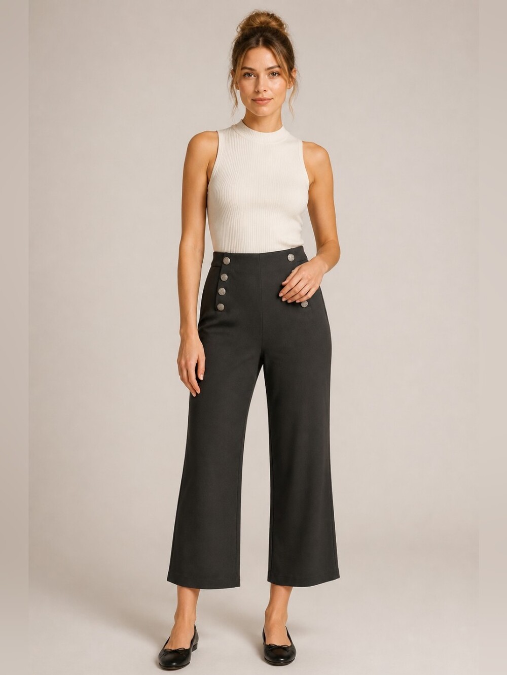 Jules & Leopold Green Pants Wide Ankle Leg Size M